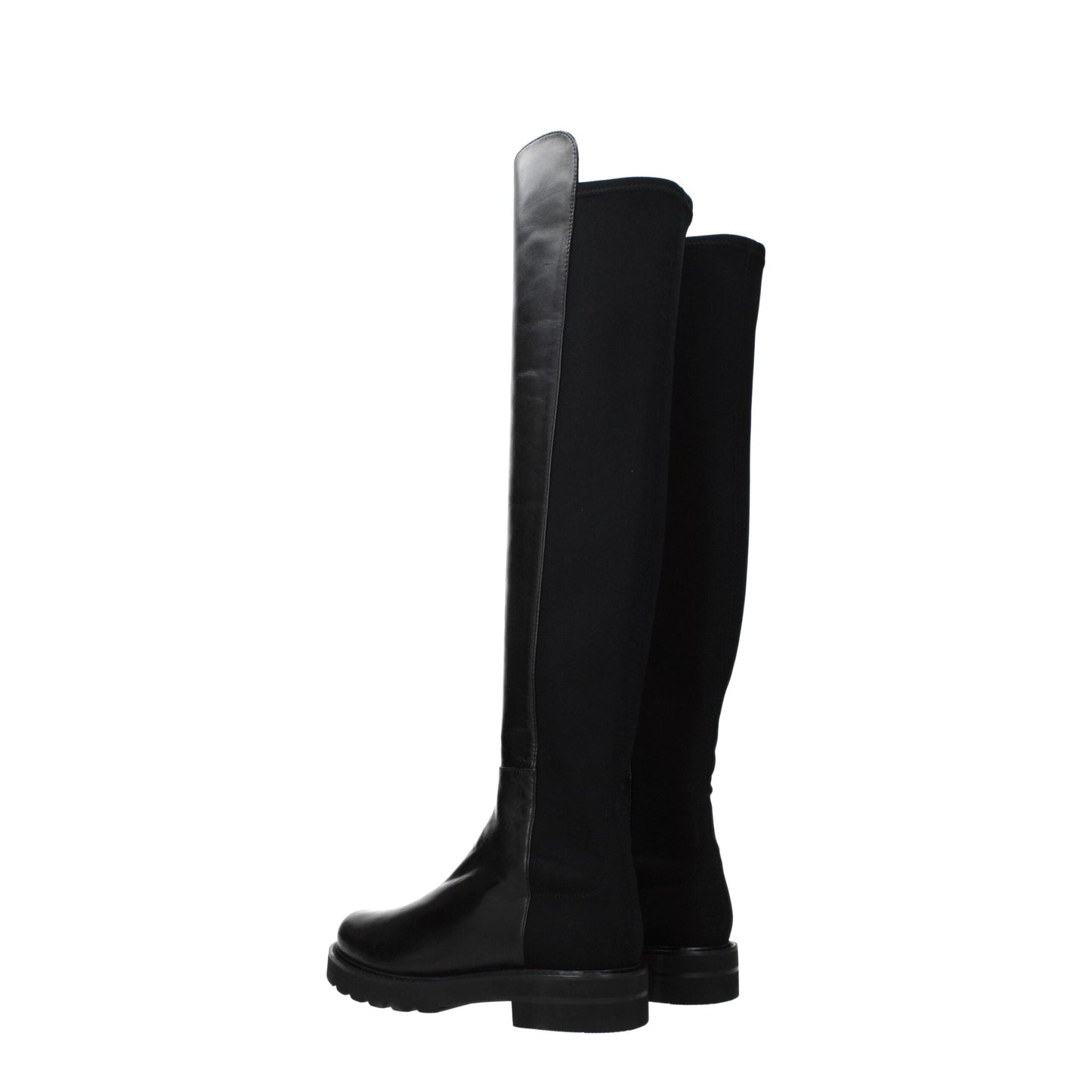 Stuart Weitzman Zwarte Lederen Overknee-Schoenen