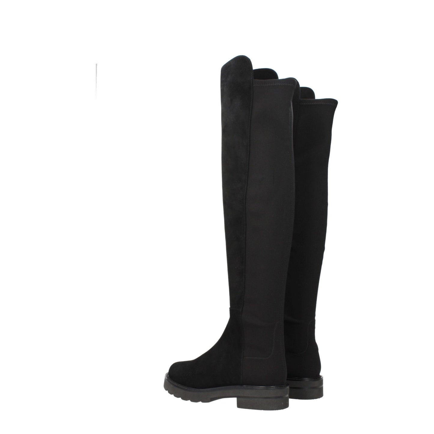 Stuart Weitzman Zwarte Lederen Overknee-Schoenen