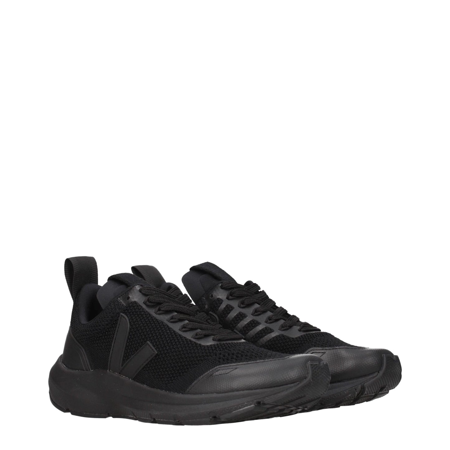 Veja sportsneakers van zwart stof