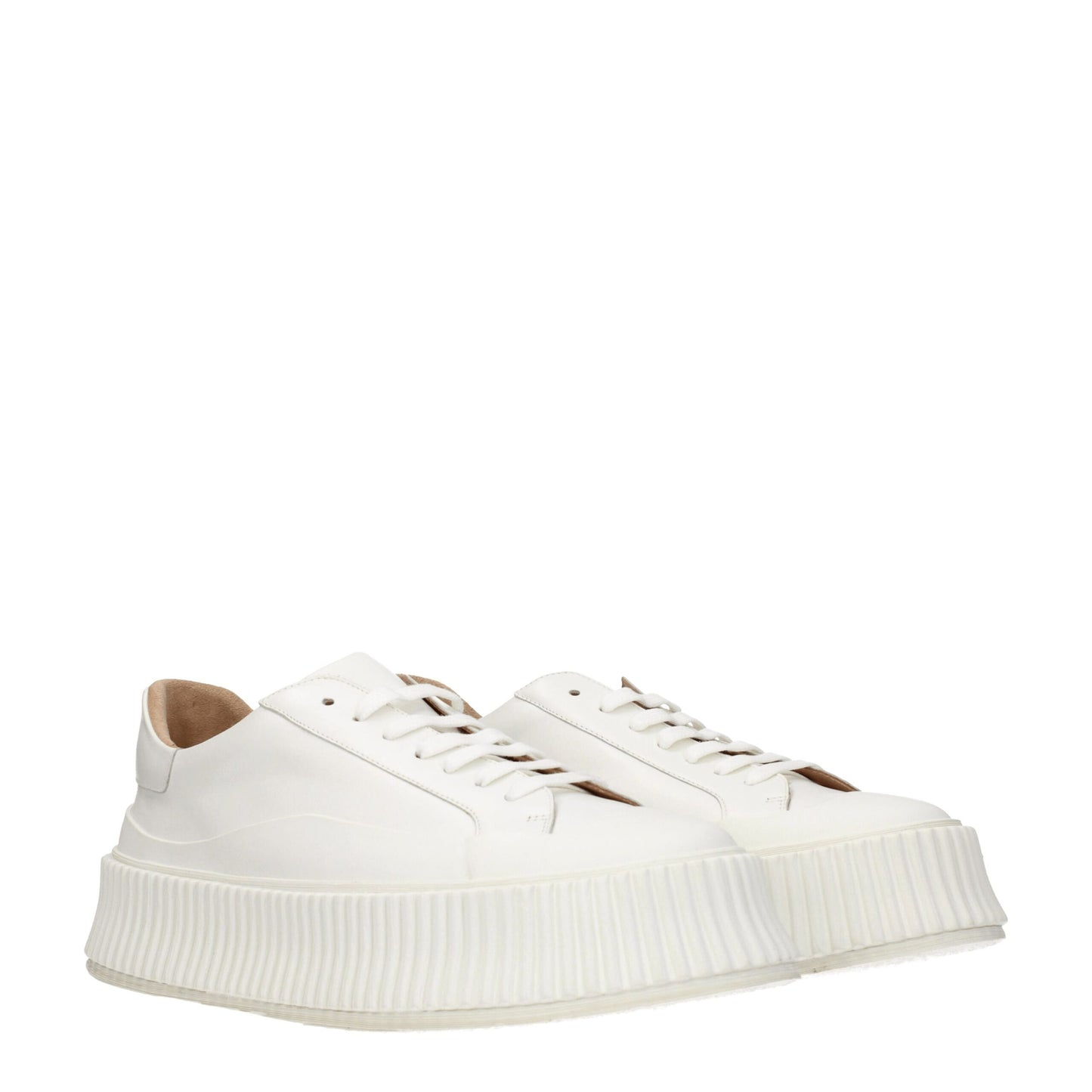Jil Sander witte leren platform sneakers