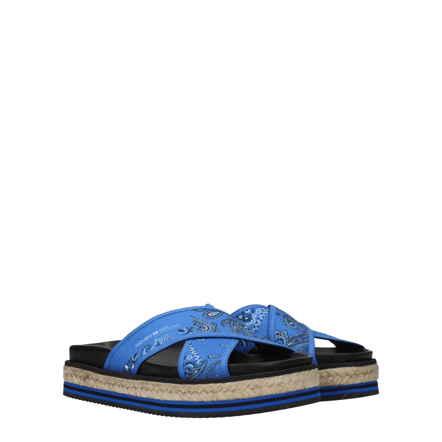 Kenzo blauwe veterslippers