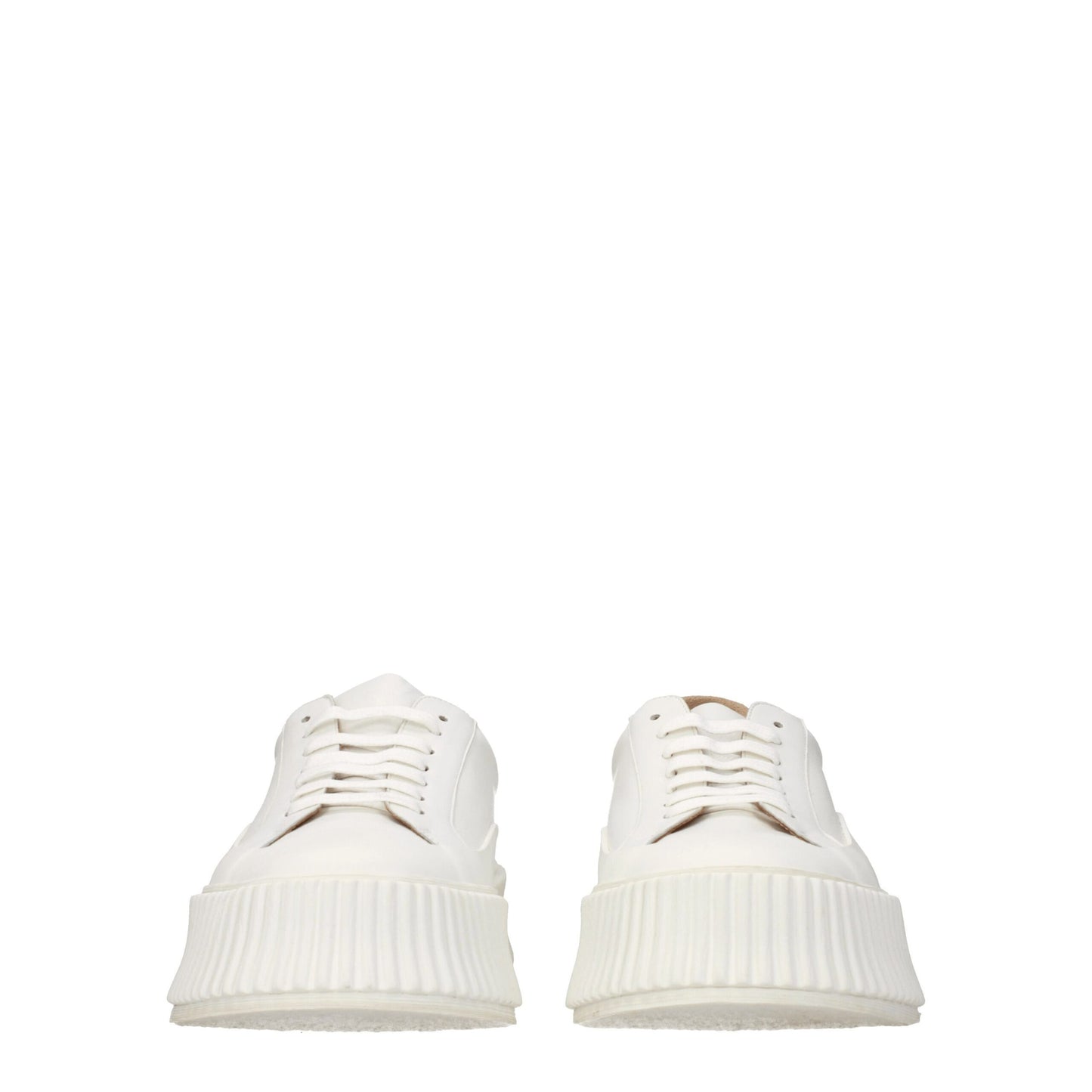 Jil Sander witte leren platform sneakers