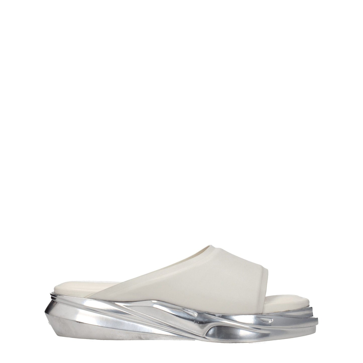 Sandales-chaussons en cuir gris Alyx
