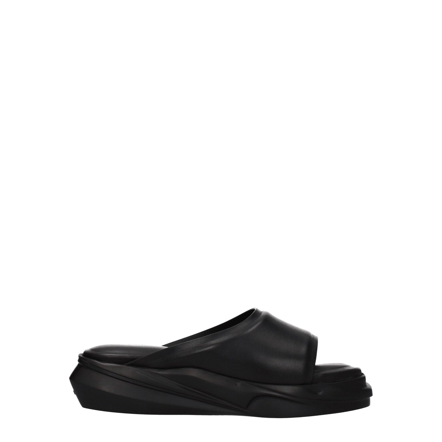 Alyx Zwarte Lederen Slippers Sandalen