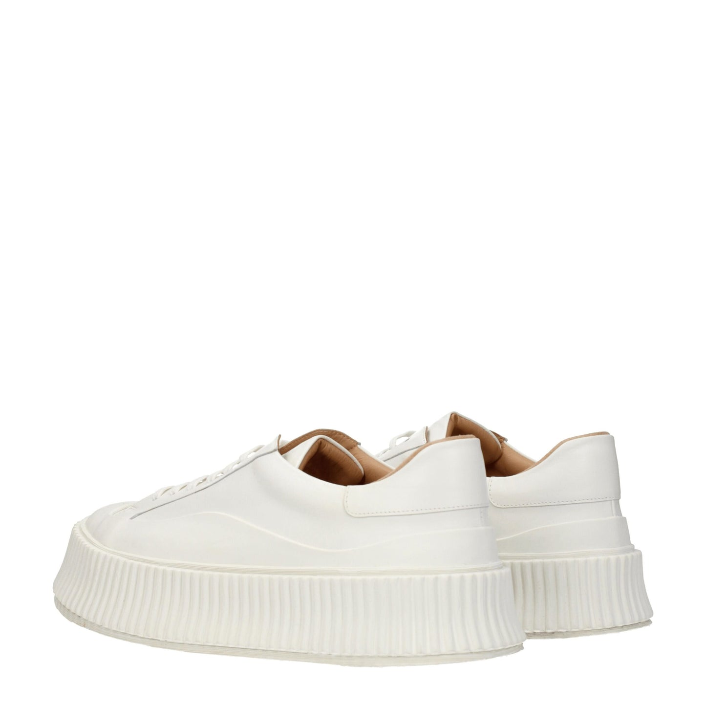 Jil Sander witte leren platform sneakers