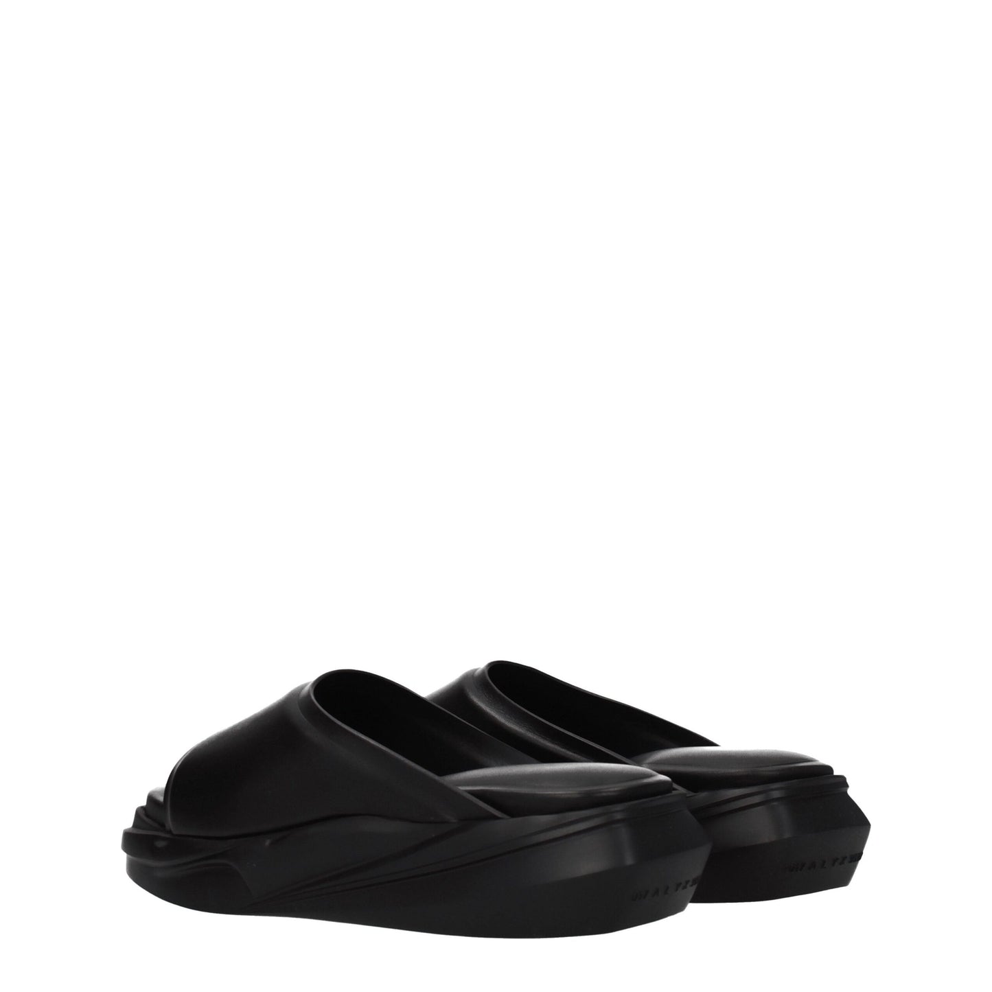 Alyx Zwarte Lederen Slippers Sandalen