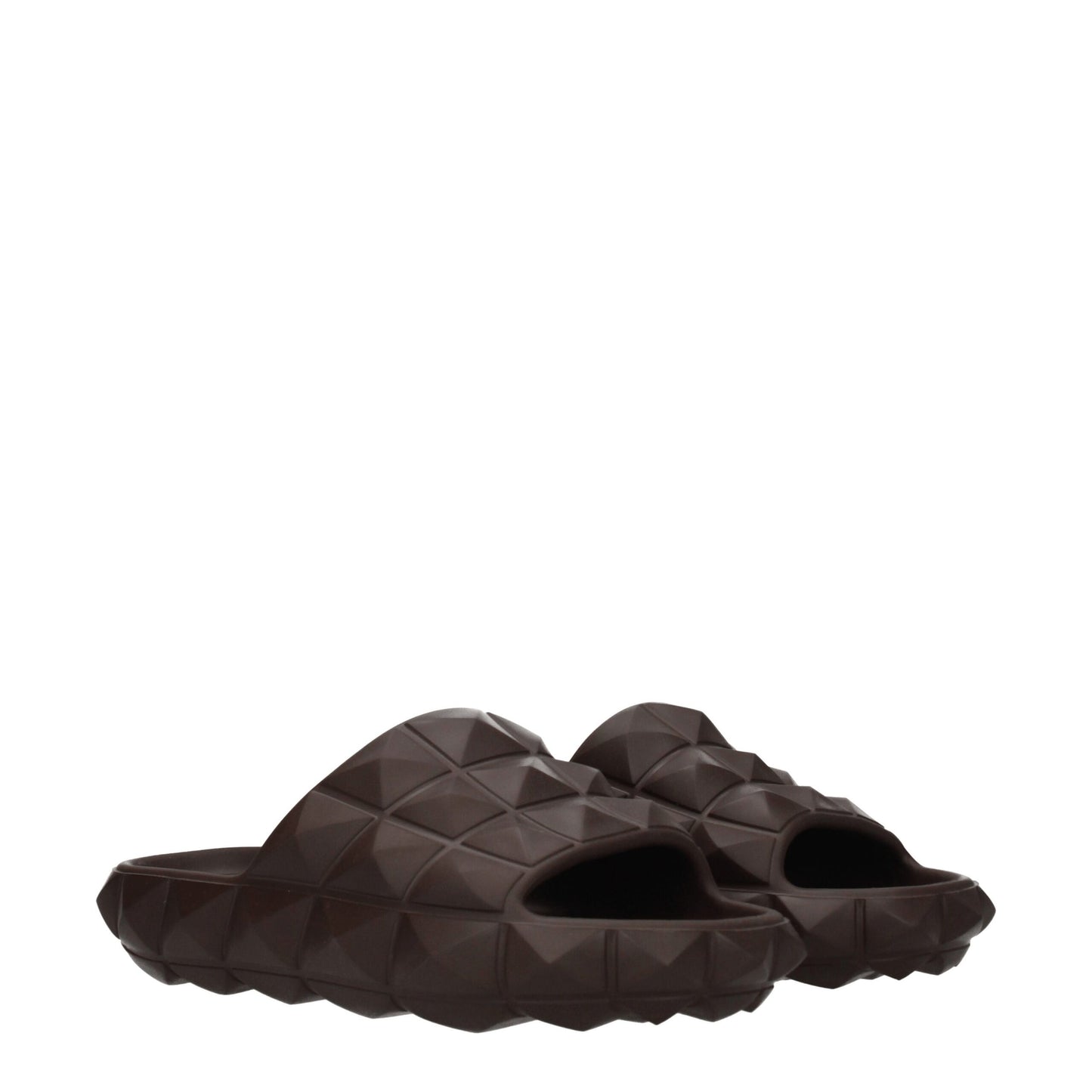 Sandales-chaussons en coton marron Valentino Garavani