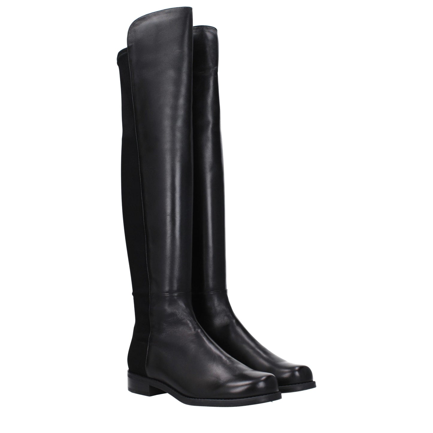 Stuart Weitzman Zwarte Lederen Overknee-Schoenen