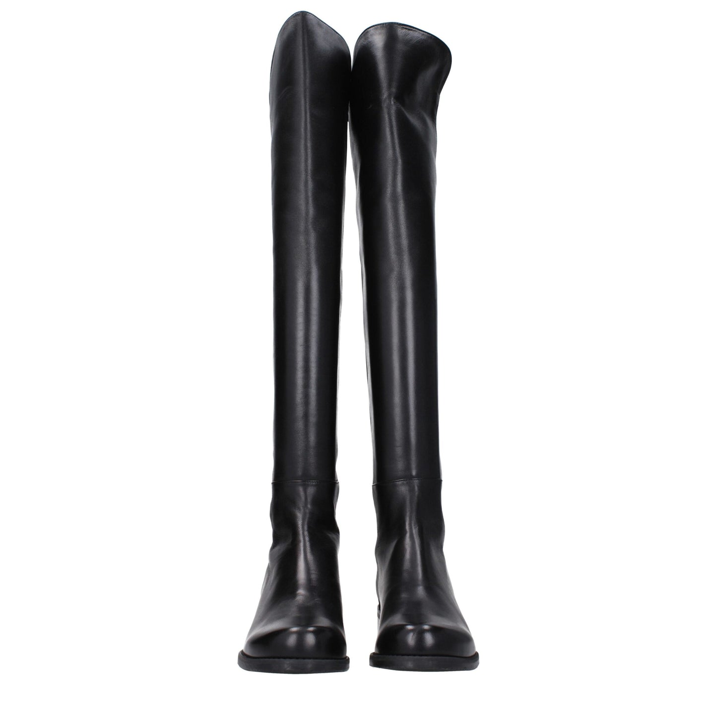 Stuart Weitzman Zwarte Lederen Overknee-Schoenen