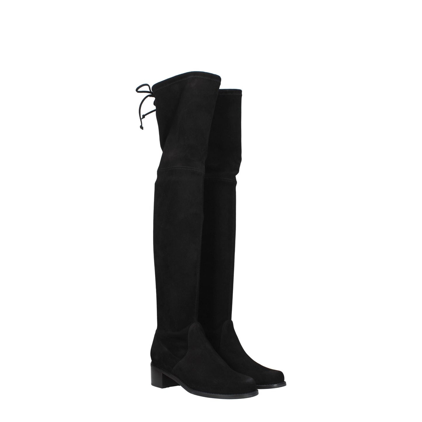 Stuart Weitzman Zwarte Lederen Overknee-Schoenen