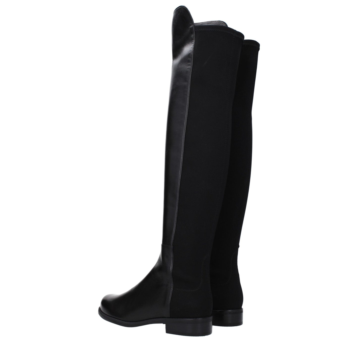 Stuart Weitzman Zwarte Lederen Overknee-Schoenen