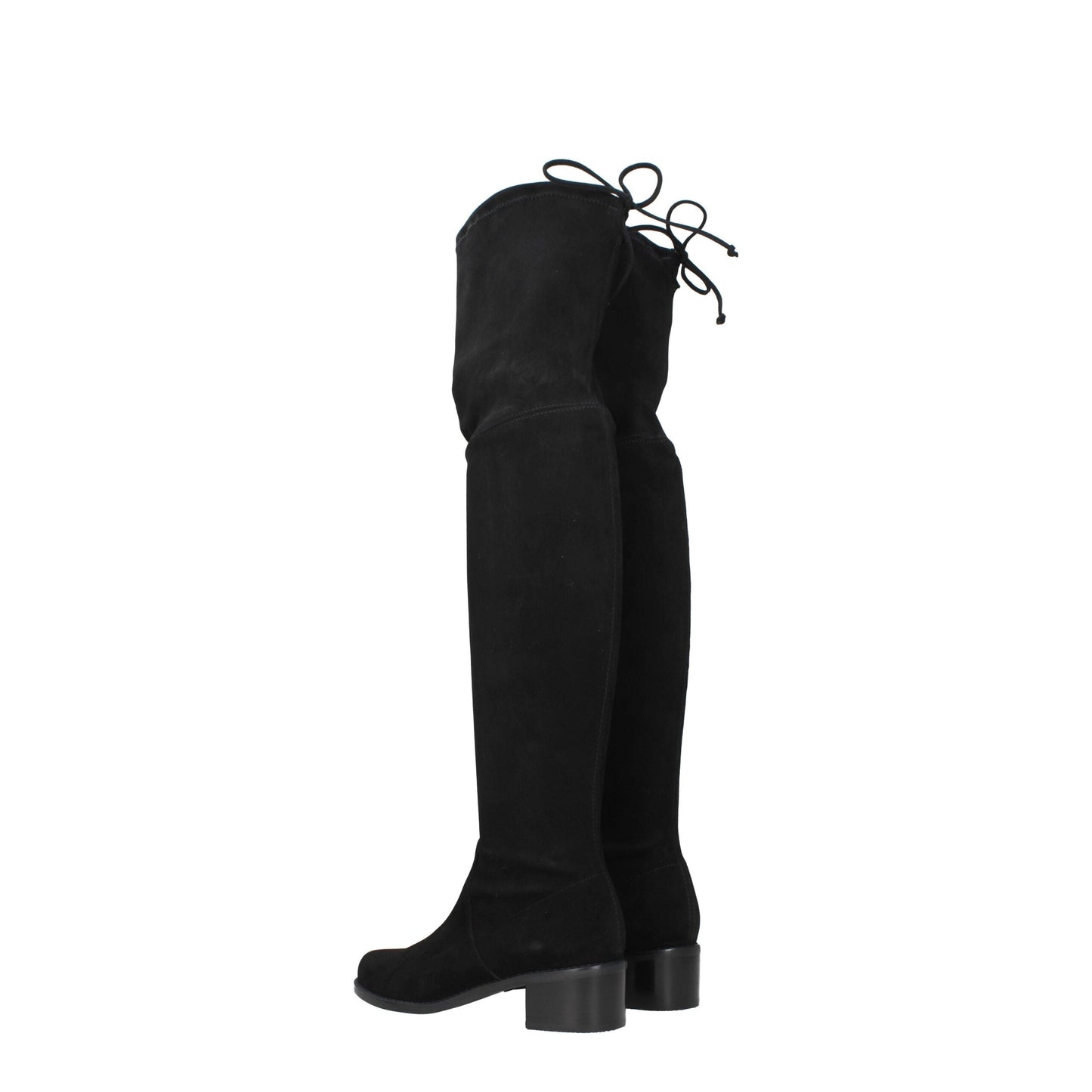 Stuart Weitzman Zwarte Lederen Overknee-Schoenen