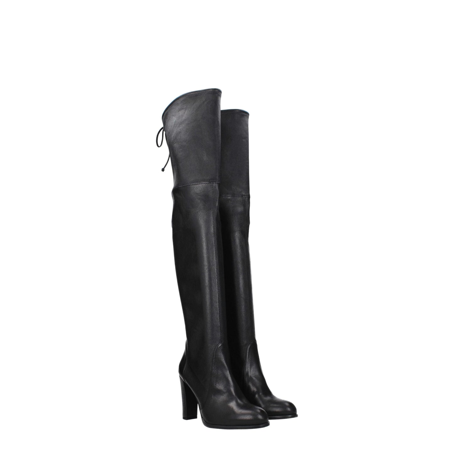 Stuart Weitzman Zwarte Lederen Overknee-Schoenen