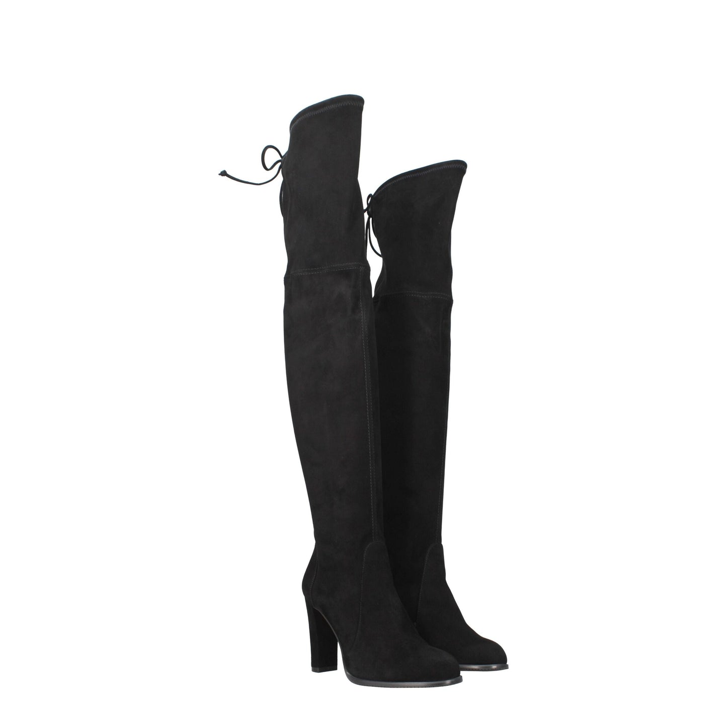 Stuart Weitzman Zwarte Lederen Overknee-Schoenen