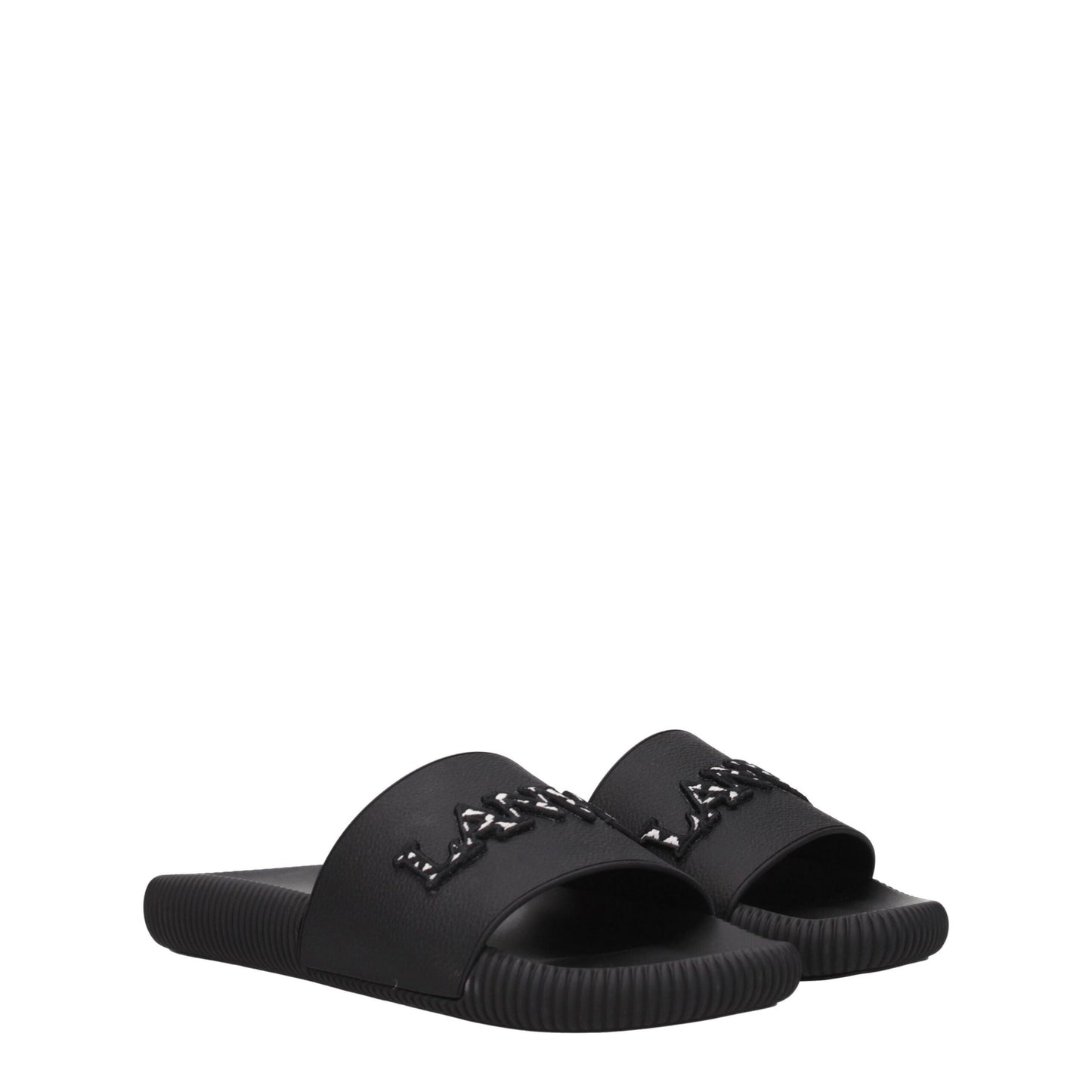 Lanvin Zwarte Katoenen Slippersandalen