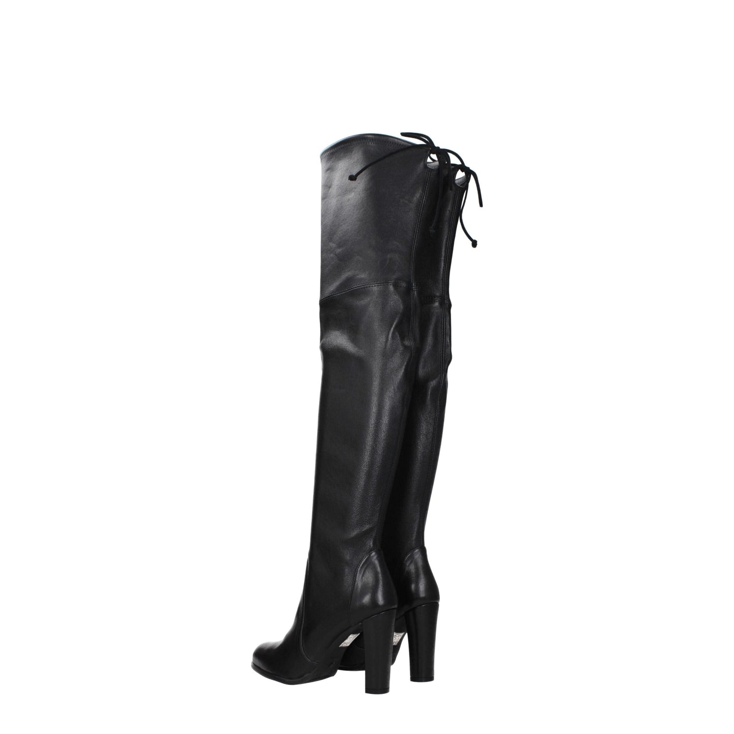 Stuart Weitzman Zwarte Lederen Overknee-Schoenen