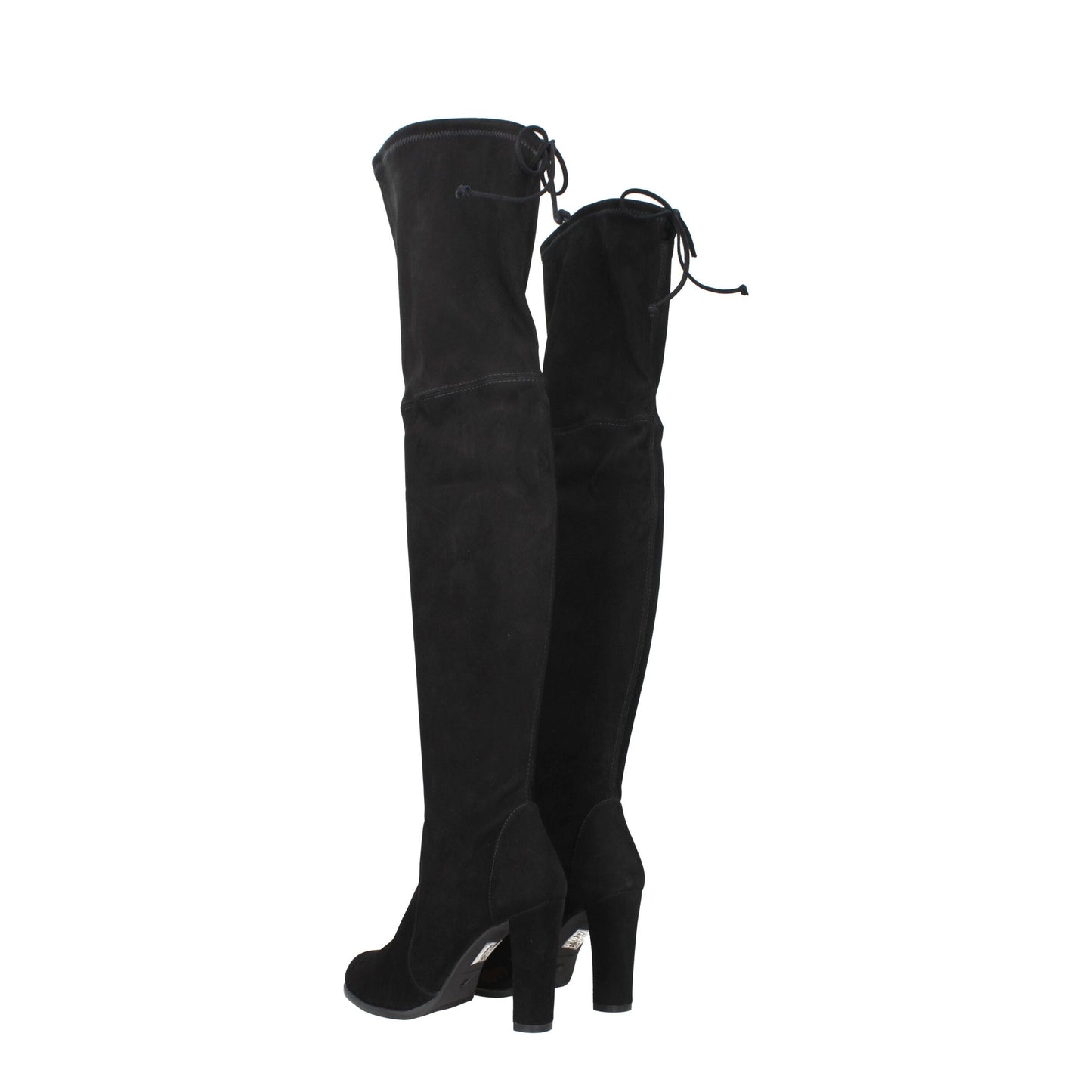 Stuart Weitzman Zwarte Lederen Overknee-Schoenen