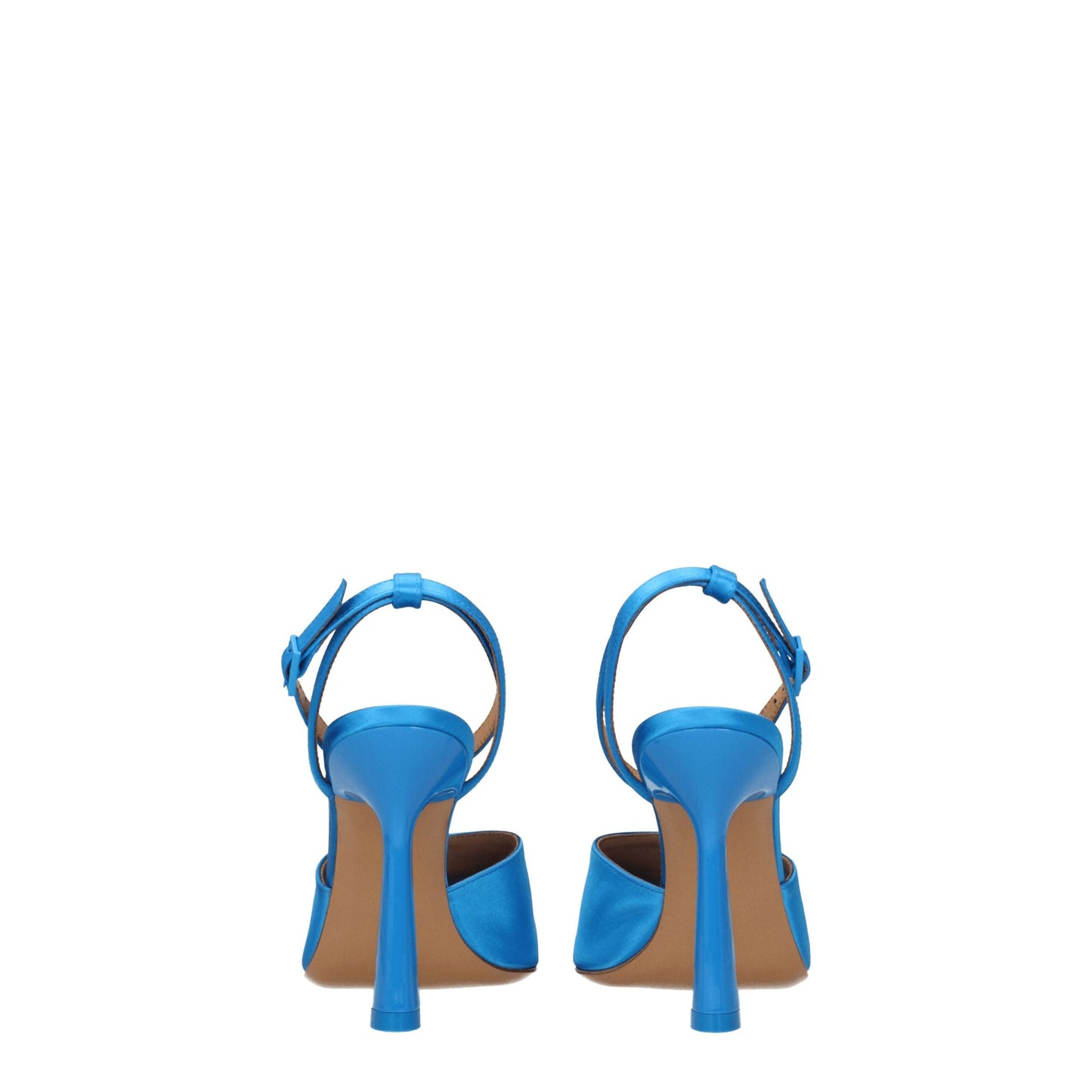 Off-white blauwe satijnen stiletto hakken sandalen