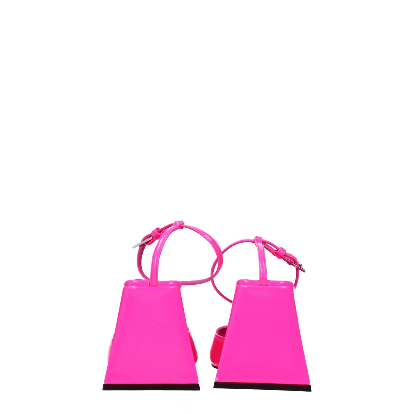 De Attico roze leren stilettohak-sandalen