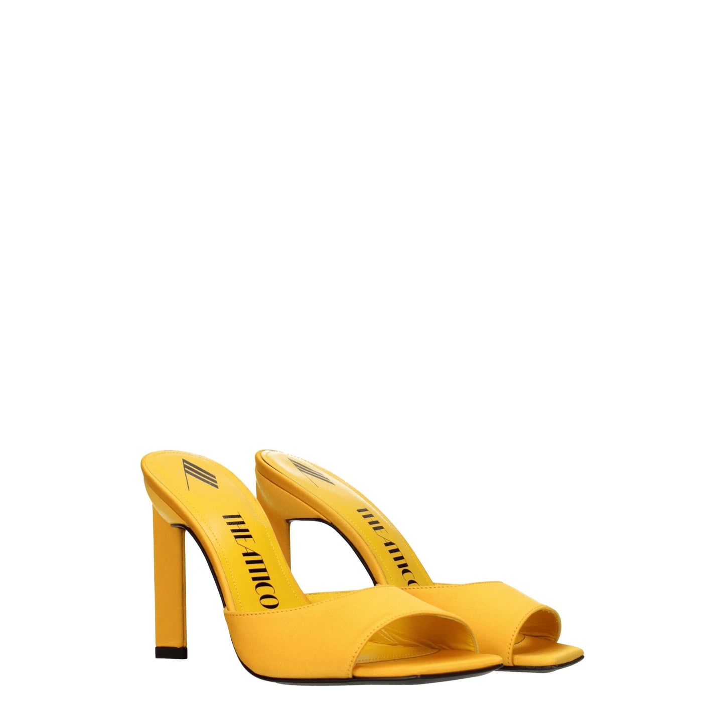 De Attico Oranje Satin Stiletto Hakken Sandalen