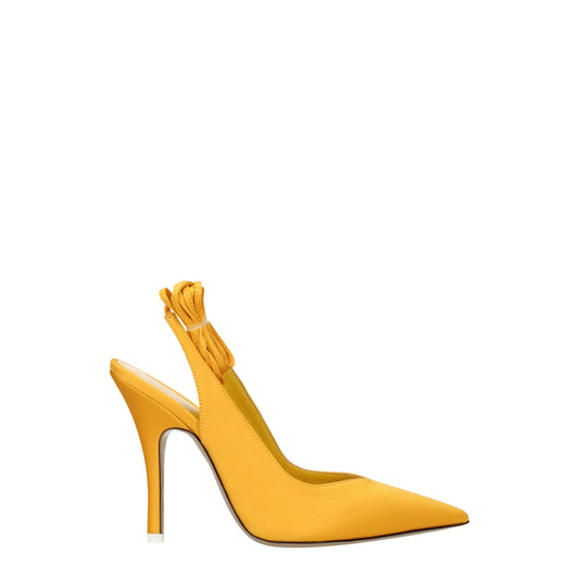 De Attico Oranje Satin Pumps met Hoge Hakken
