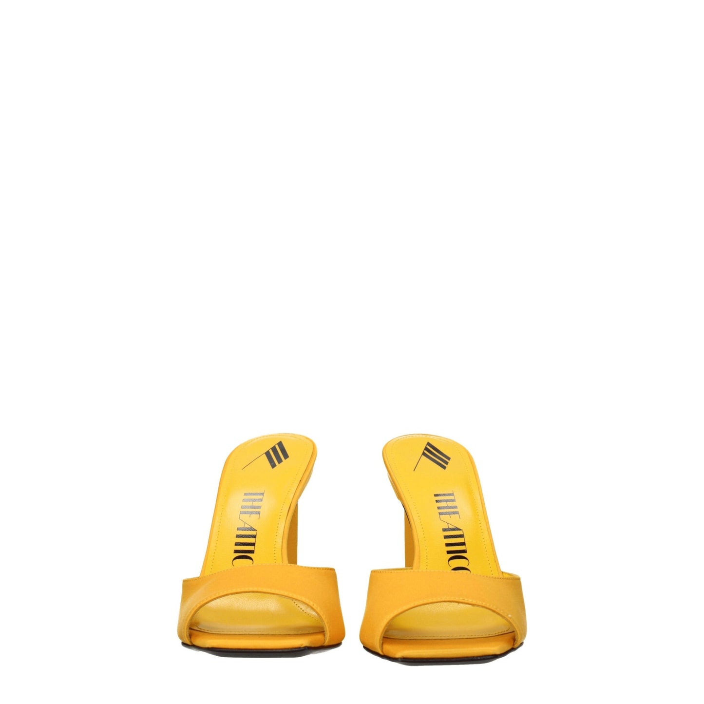De Attico Oranje Satin Stiletto Hakken Sandalen