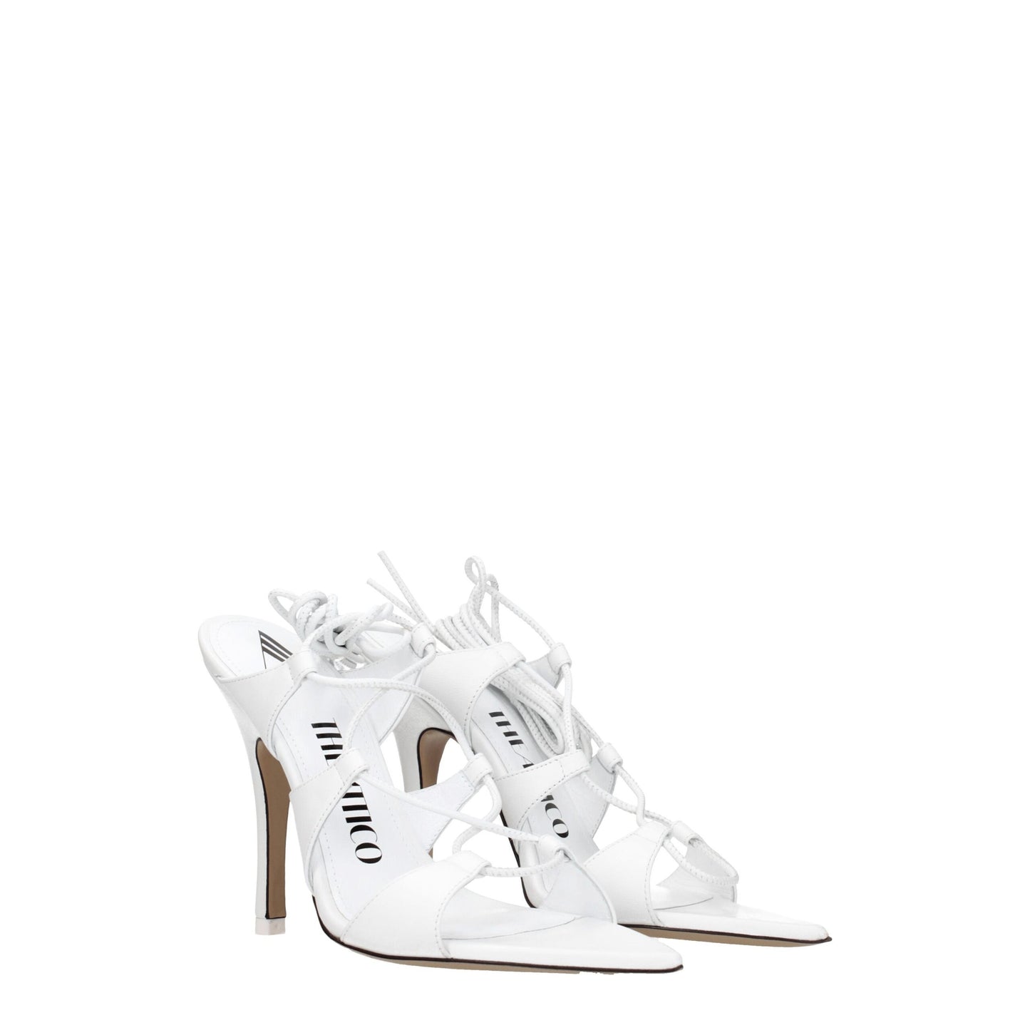 Les sandales à talons aiguilles en cuir blanc The Attico
