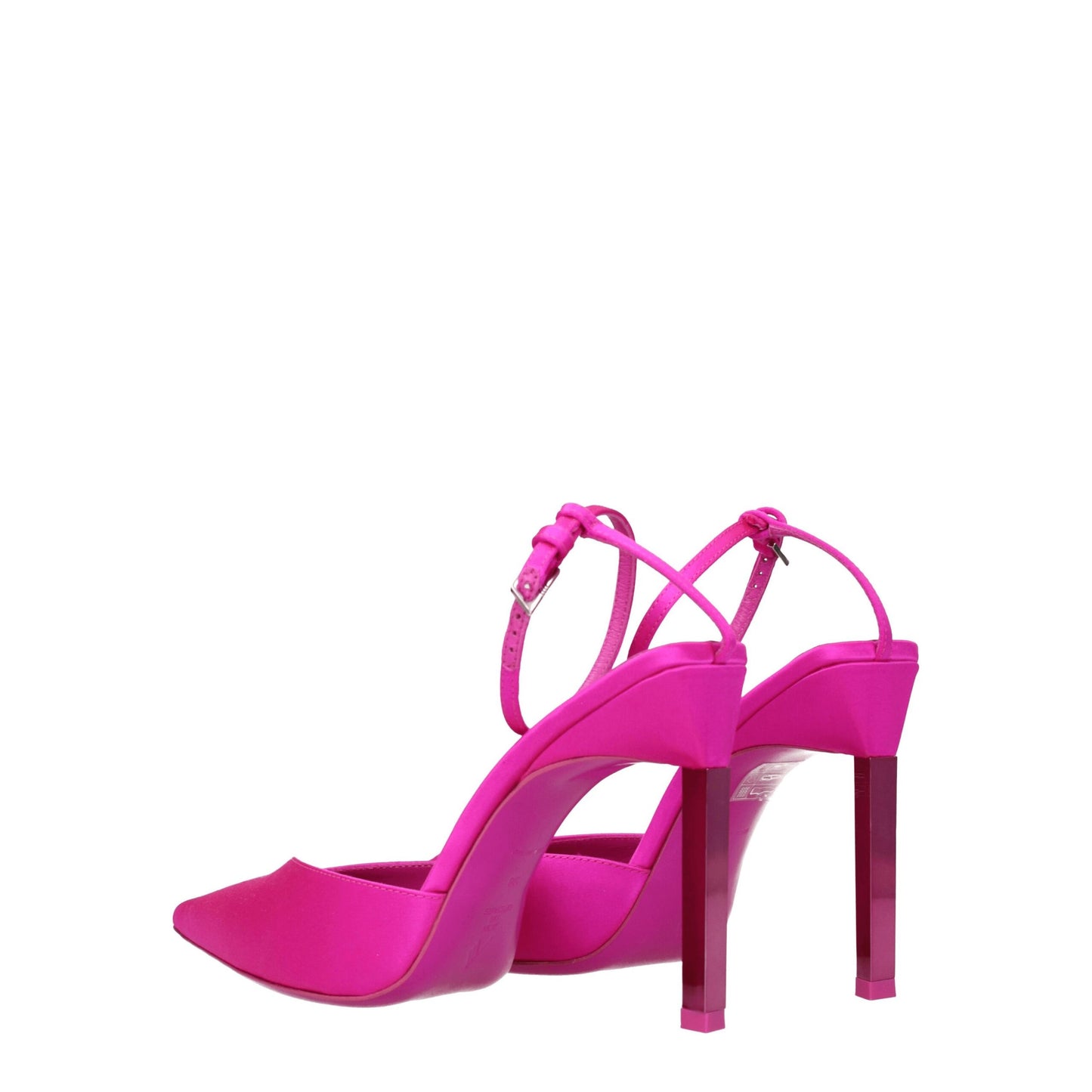Les sandales à talons aiguilles en satin rose de The Attico