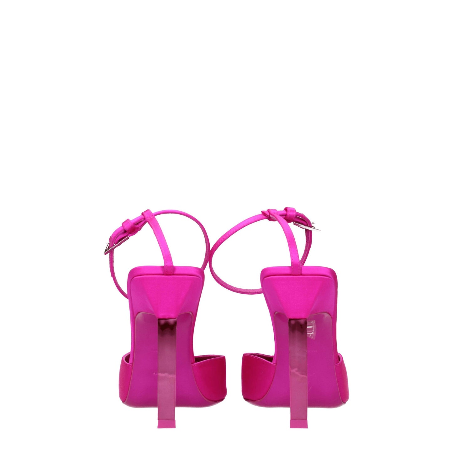 Les sandales à talons aiguilles en satin rose de The Attico