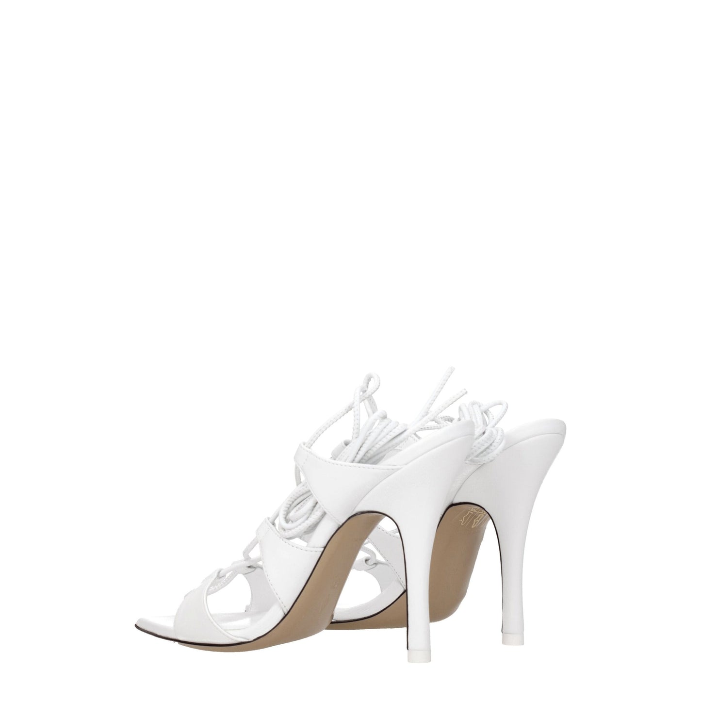 Les sandales à talons aiguilles en cuir blanc The Attico