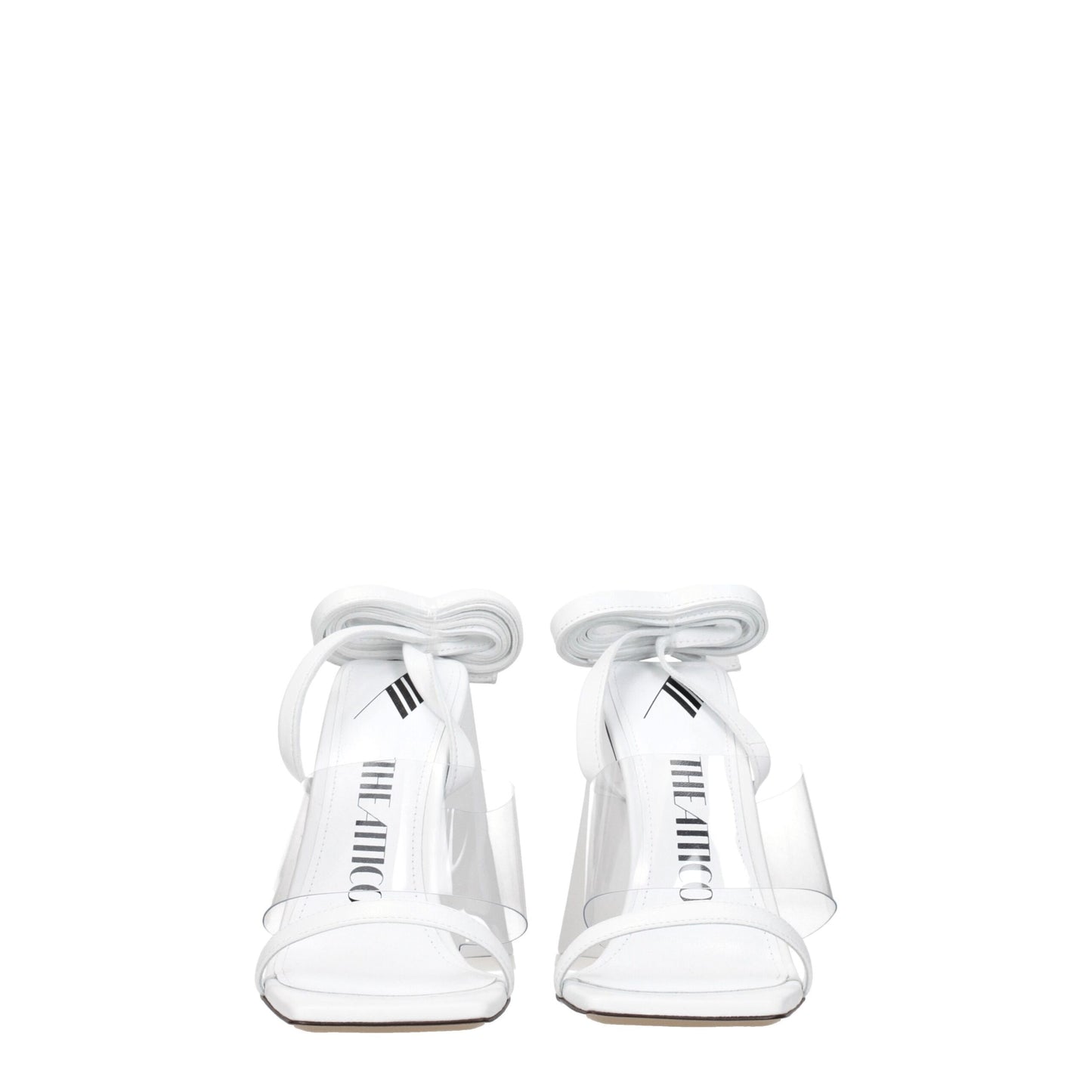 De Attico witte leren stilettohak-sandalen