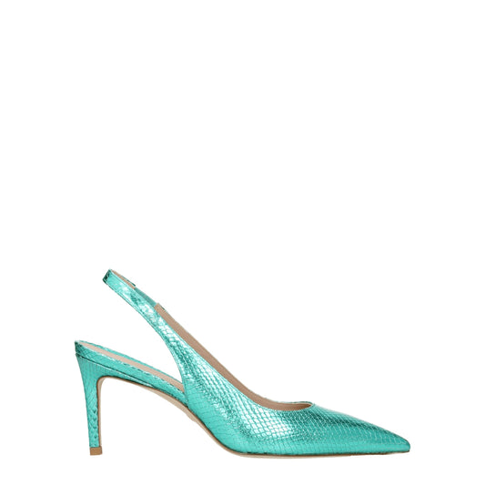 Stuart Weitzman groene leren pumps met hoge hak