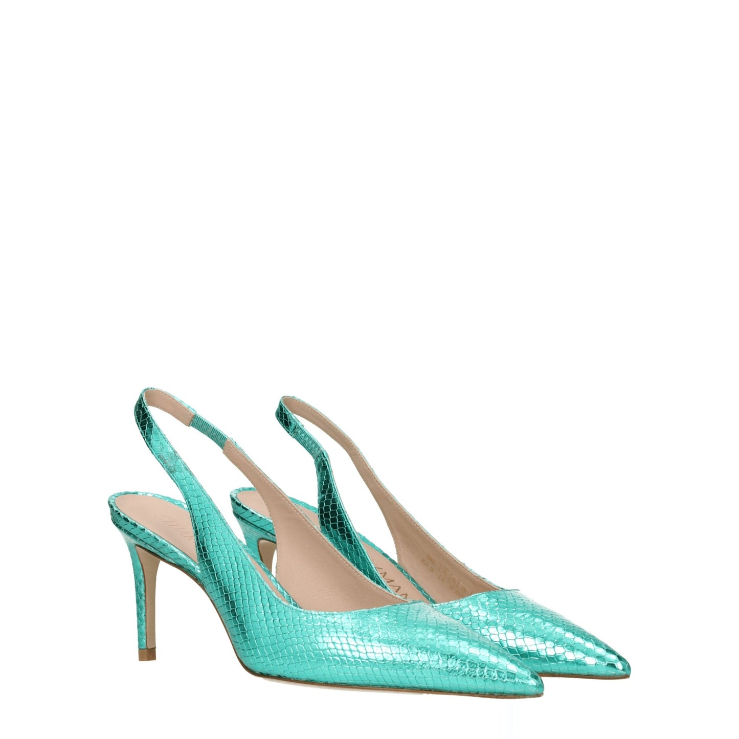Stuart Weitzman groene leren pumps met hoge hak