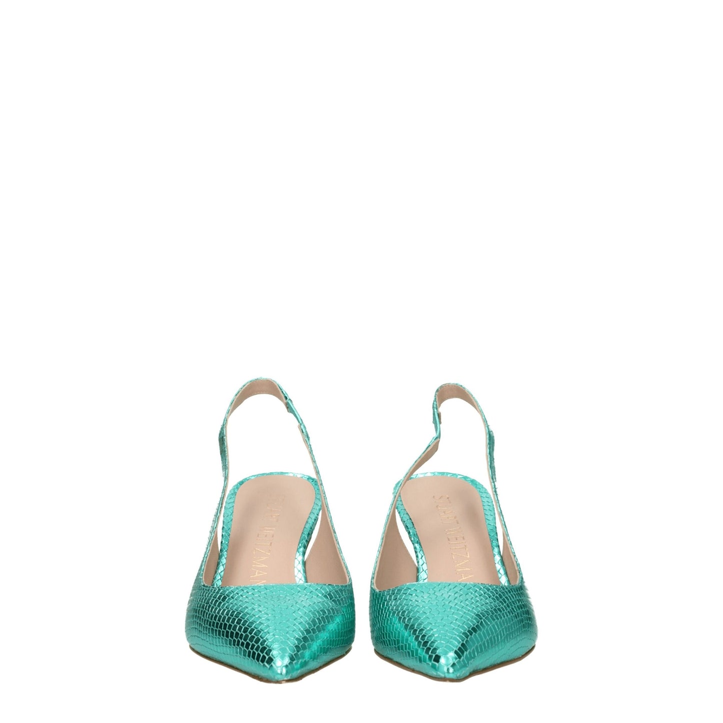 Stuart Weitzman groene leren pumps met hoge hak