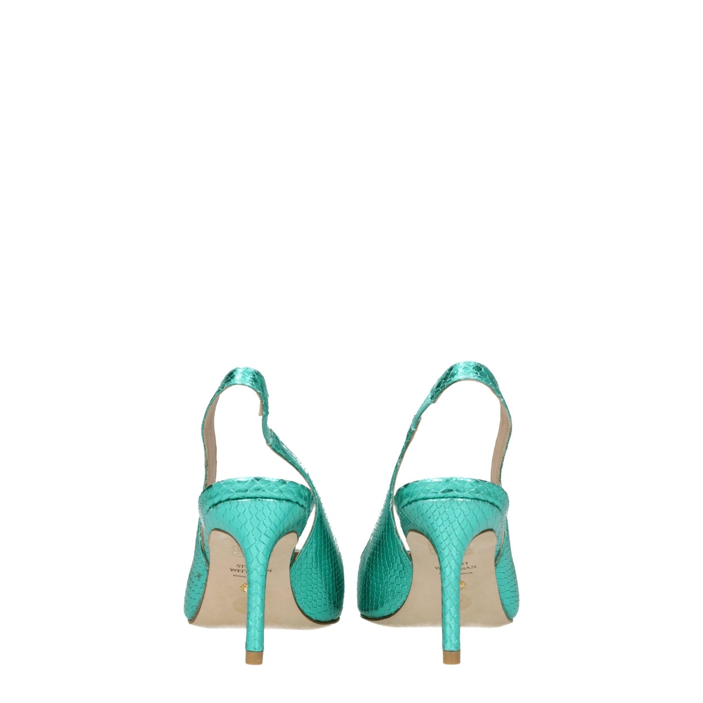 Stuart Weitzman groene leren pumps met hoge hak