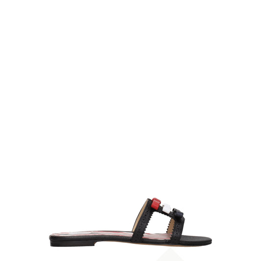 Zwarte leren slippers/sandalen van Thom Browne
