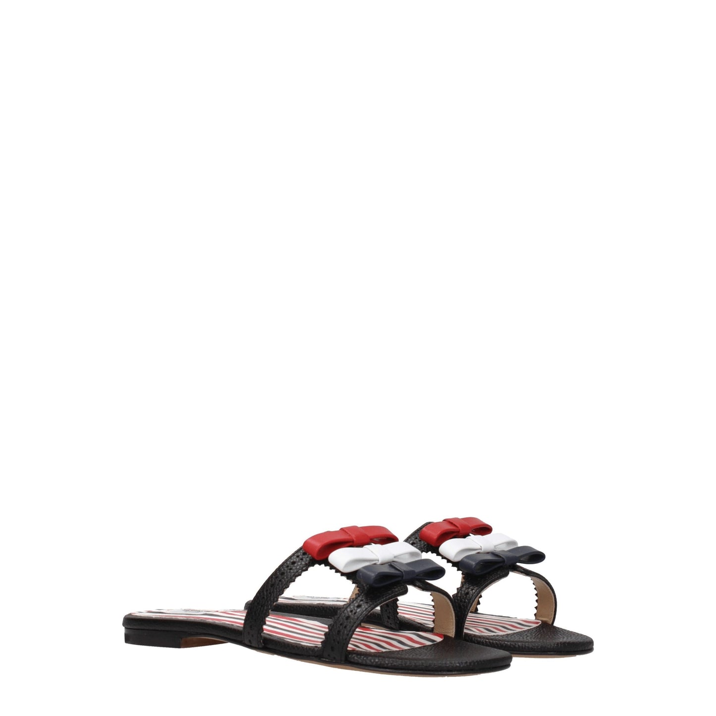 Zwarte leren slippers/sandalen van Thom Browne