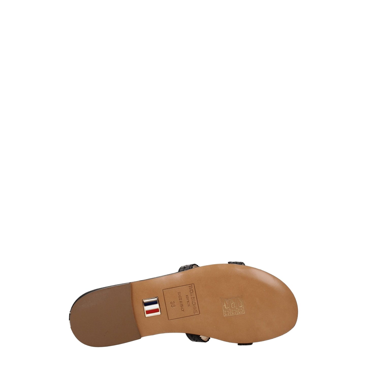 Zwarte leren slippers/sandalen van Thom Browne