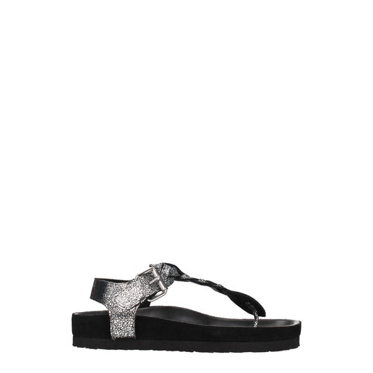 Isabel Marant Zwarte Leren Flip-Flop Sandalen