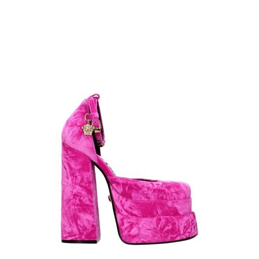 Verz发 Pink Velvet Platforms