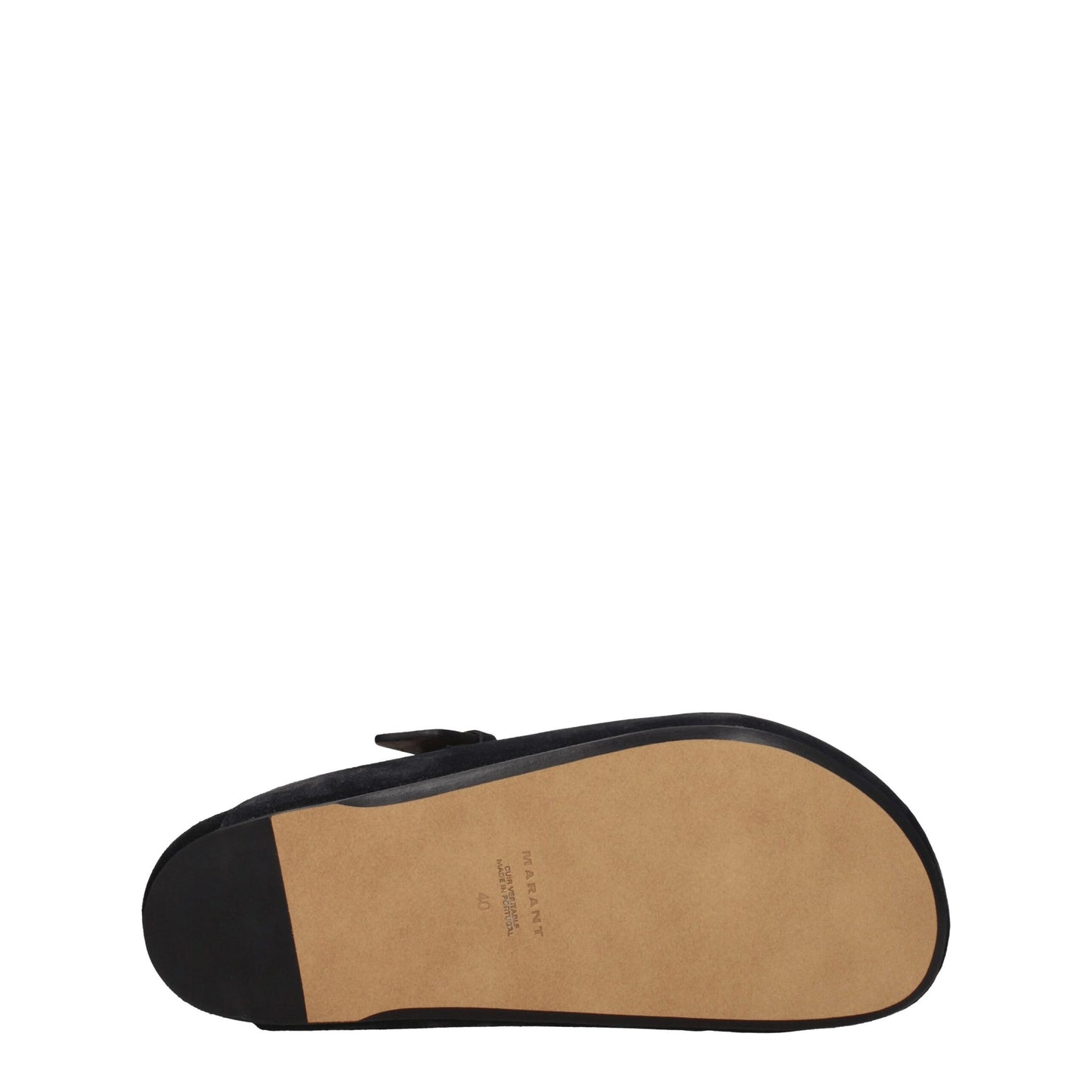Sandales-chaussons en cuir noir Isabel Marant