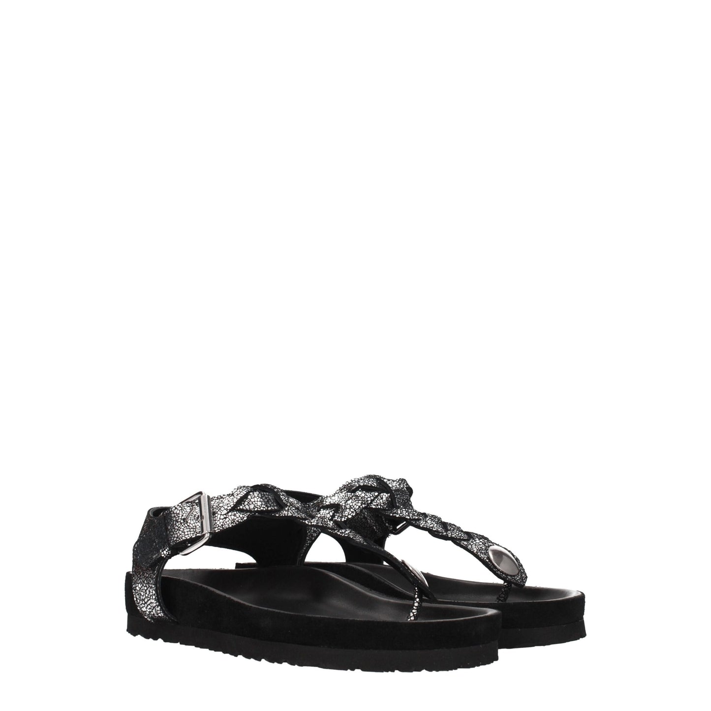 Isabel Marant Zwarte Leren Flip-Flop Sandalen