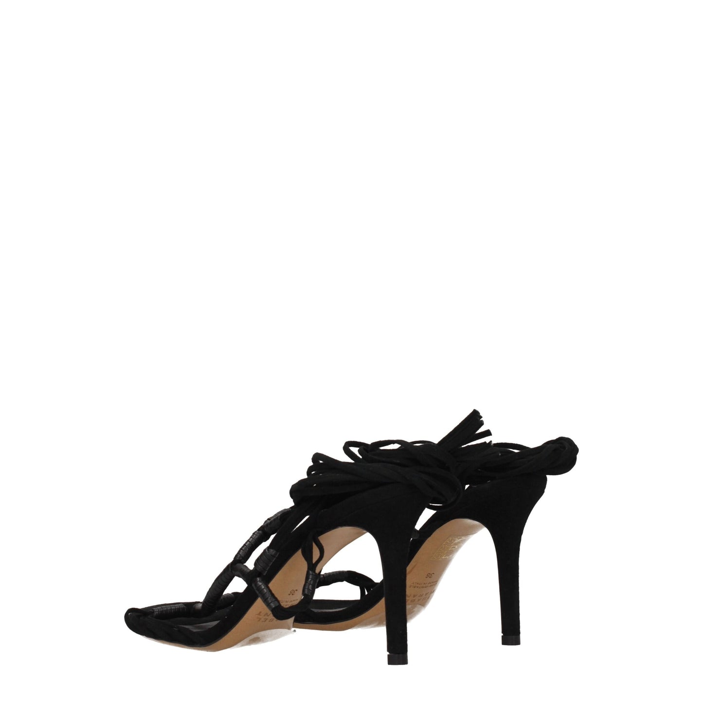 Isabel Marant Zwarte Lederen Stiletto Hakken Sandalen