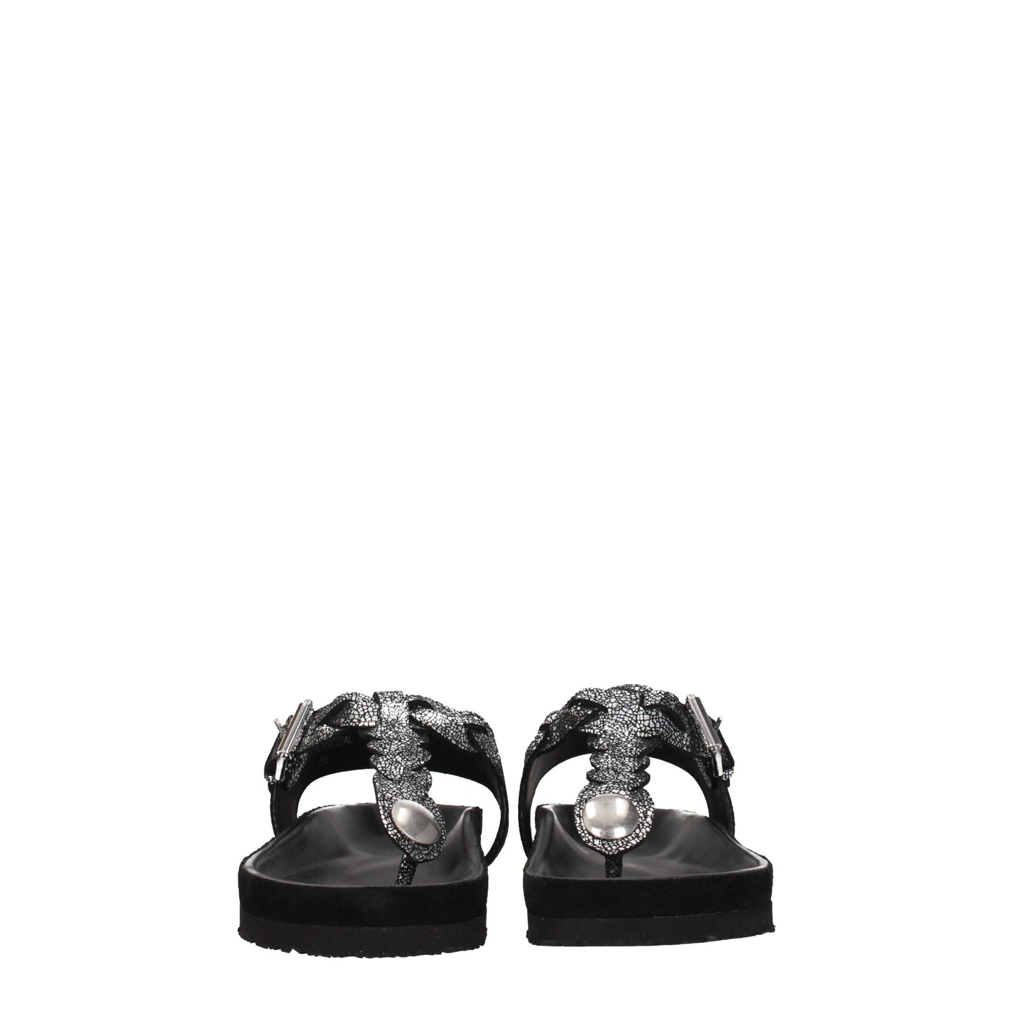 Isabel Marant Zwarte Leren Flip-Flop Sandalen