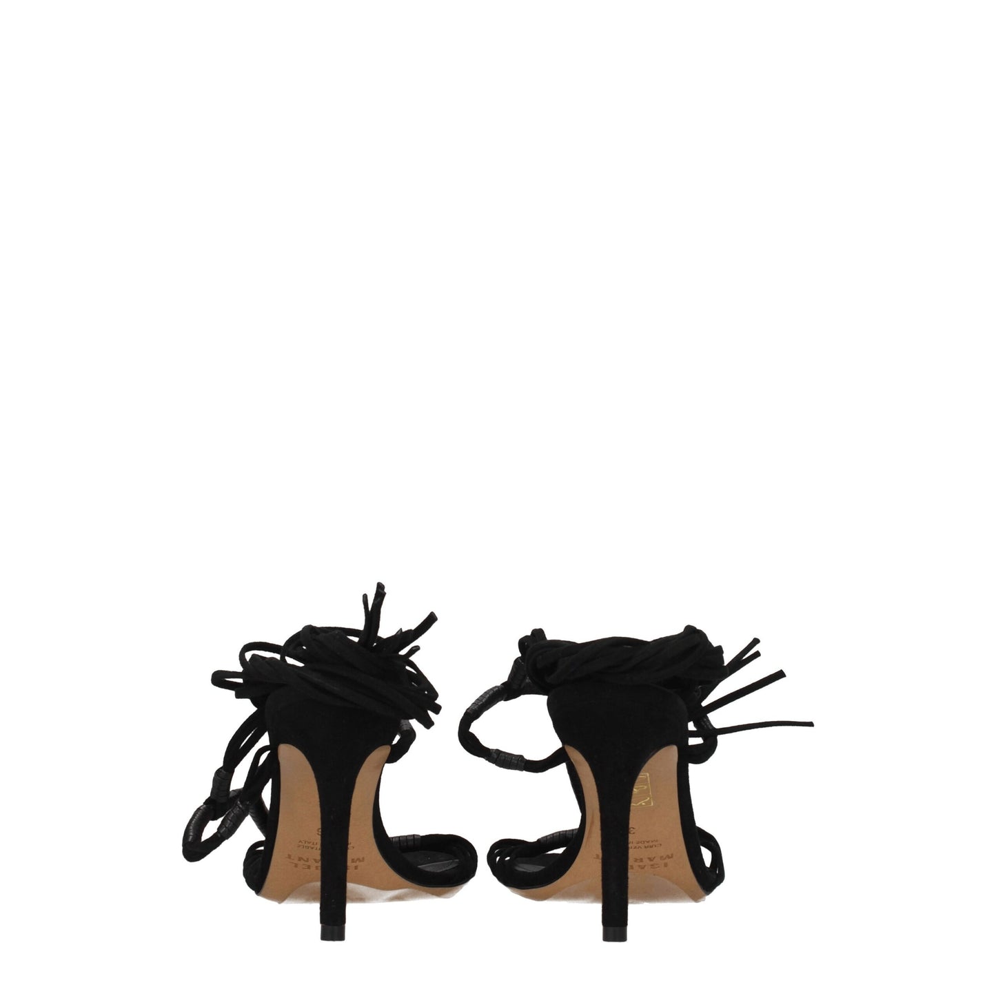 Isabel Marant Zwarte Lederen Stiletto Hakken Sandalen
