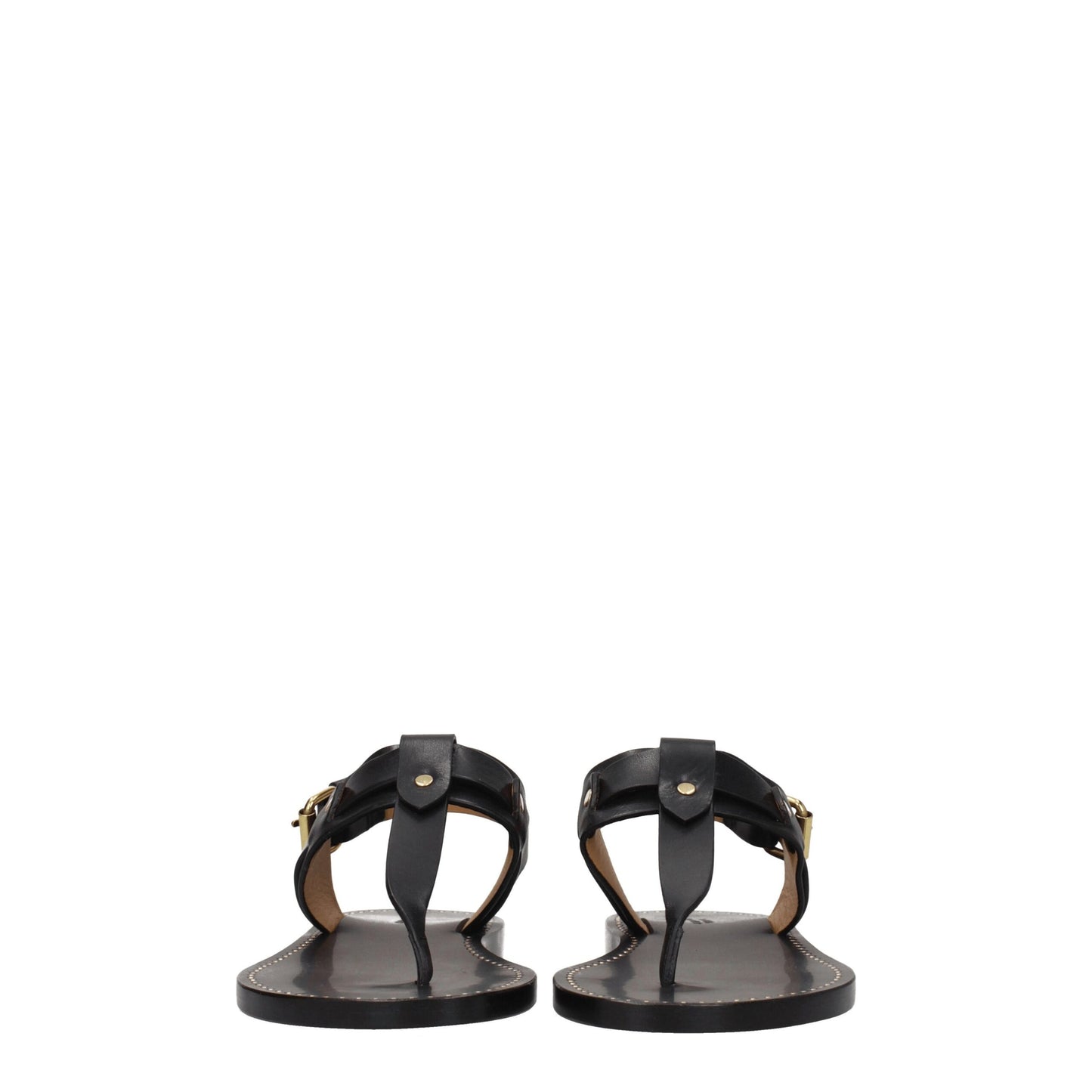 Isabel Marant Zwarte Leren Flip-Flop Sandalen