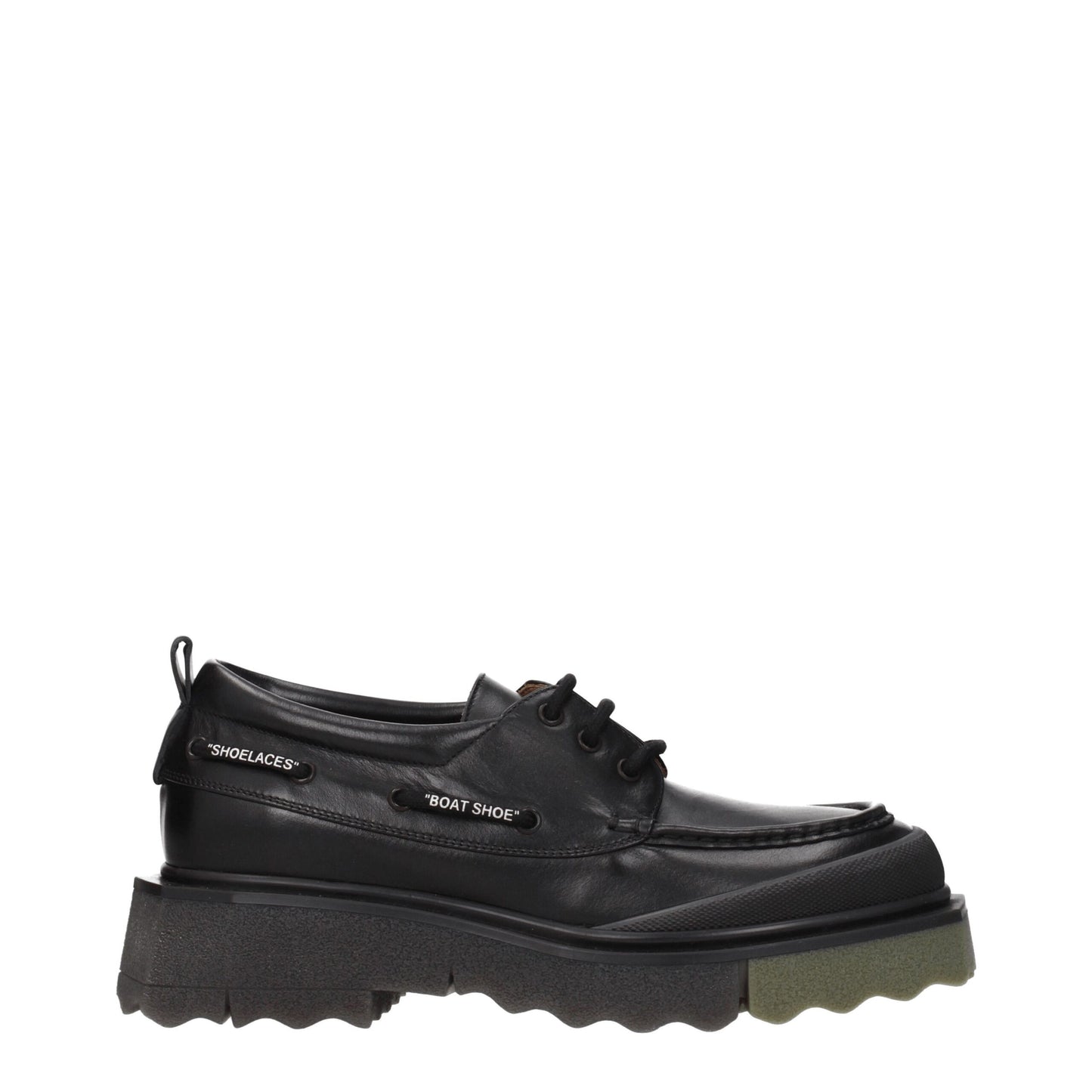 Mocassins à enfiler en cuir blanc cassé et noir