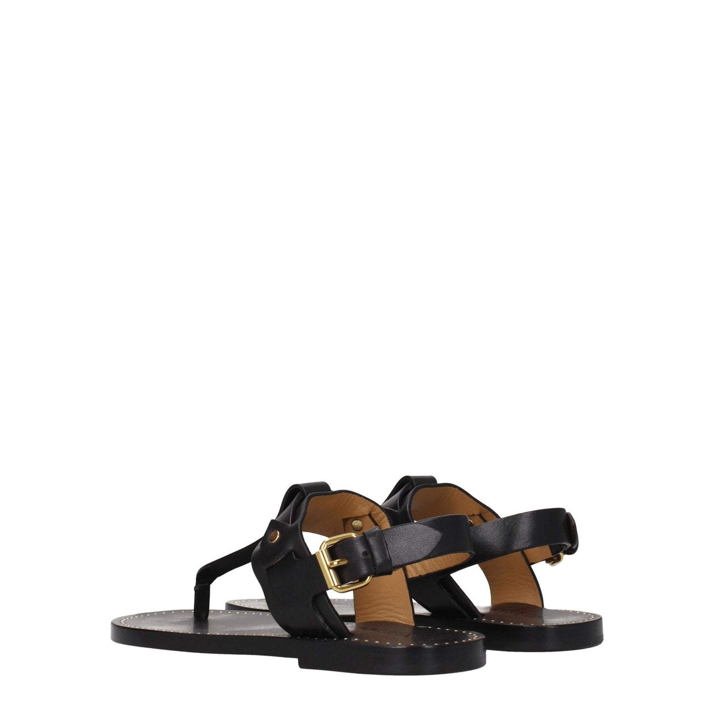 Isabel Marant Zwarte Leren Flip-Flop Sandalen