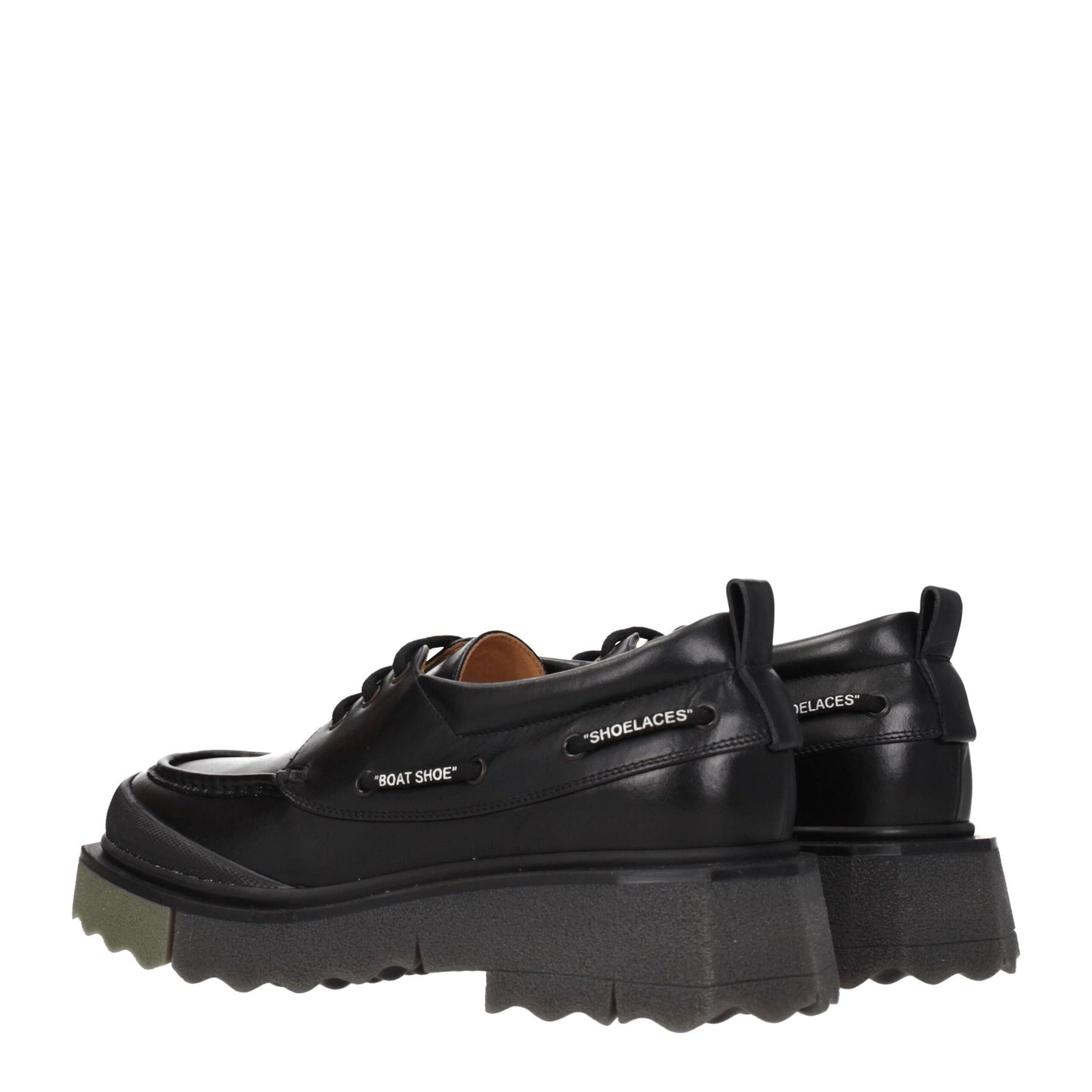 Mocassins à enfiler en cuir blanc cassé et noir