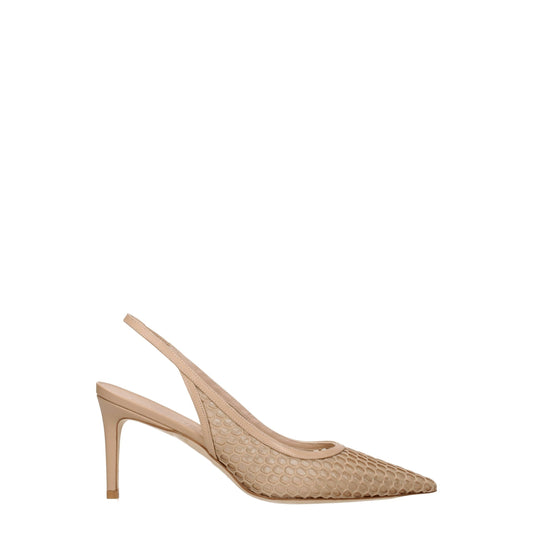 Stuart Weitzman beige leren pumps met hoge hak